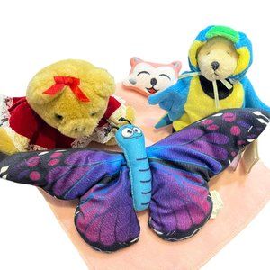 Stuffed Animal Plush Levey Set Teddy Parrot Butterfly Fox Pretend Play Toys